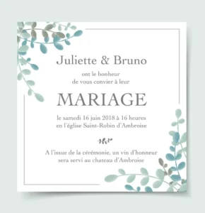 Faire-part invitation mariage
